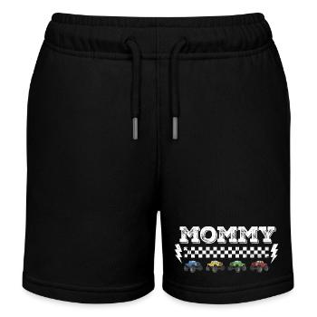 Mommy Monster Truck Offroad Power Mutter Design - Kinder Organic Joggingshorts Mini Bolter von Stanley/Stella - Schwarz - Vorne