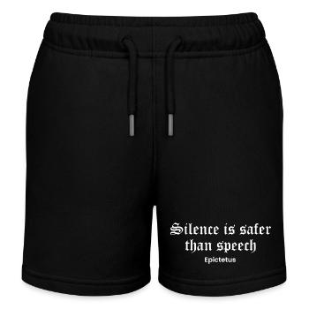 Schweigen über Sprache Epiktet - Kinder Organic Joggingshorts Mini Bolter von Stanley/Stella - Schwarz - Vorne