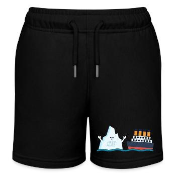 Titanic Funny Titanic and berg Free Hug Parody  - Kids Organic Sweat Shorts by Stanley/Stella - black - Front