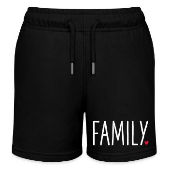 Sœur du design de texte avec un petit cœur rouge - Short de jogging enfant bio Stanley/Stella - noir - Devant