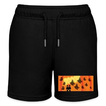 Halloween_Geister - Short de jogging enfant bio Stanley/Stella - noir - Devant