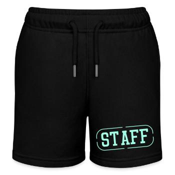Staff Stempel Grafik - Kinder Organic Joggingshorts Mini Bolter von Stanley/Stella - Schwarz - Vorne
