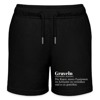Graveln Definition - Kinder Organic Joggingshorts Mini Bolter von Stanley/Stella - Schwarz - Vorne