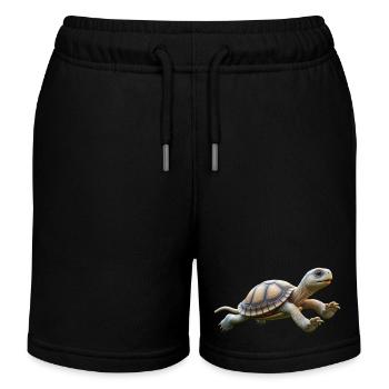 Jumping Turtle 3 - Kinder Organic Joggingshorts Mini Bolter von Stanley/Stella - Schwarz - Vorne