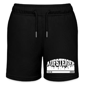 Aufsteiger 2024 Aufstieg Fußball Handball - Kinder Organic Joggingshorts Mini Bolter von Stanley/Stella - Schwarz - Vorne