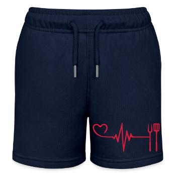 Pinces à barbecue Grilling pulse heartbeat love - Short de jogging enfant bio Stanley/Stella - bleu marine - Devant