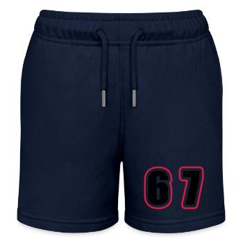 67 Zahl College - Kinder Organic Joggingshorts Mini Bolter von Stanley/Stella - Navy - Vorne