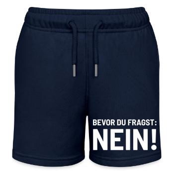Bevor fragst Nein Laune Statement Stimmung lustig - Kinder Organic Joggingshorts Mini Bolter von Stanley/Stella - Navy - Vorne