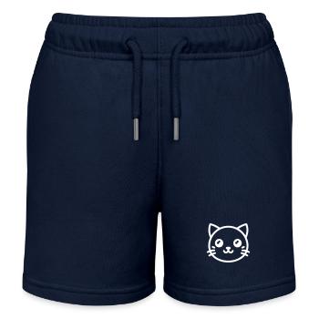 Tête de chat mignon Chat mignon - Short de jogging enfant bio Stanley/Stella - bleu marine - Devant