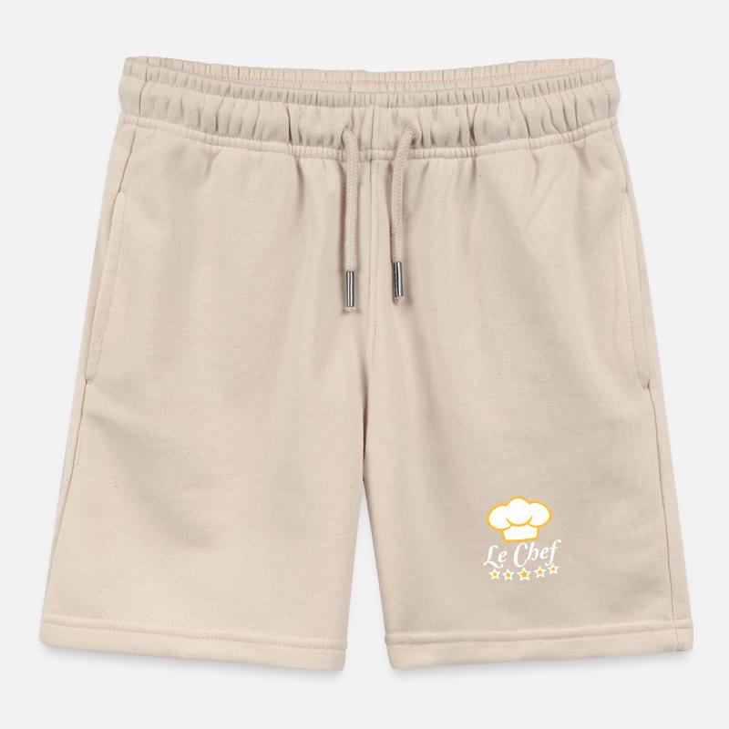 Le Chef 5 Star Chef Hat Kitchen Master Kids Organic Sweat Shorts by Stanley/Stella