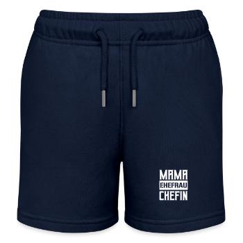 Mom Wife - Kids Organic Sweat Shorts by Stanley/Stella - navy - Front