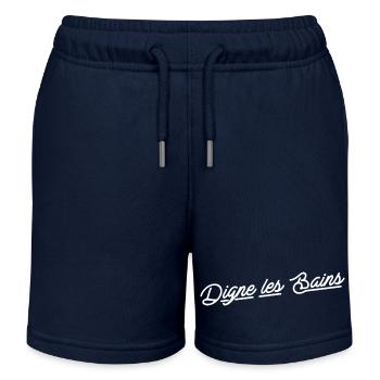 Digne les bains - Short de jogging enfant bio Stanley/Stella - bleu marine - Devant