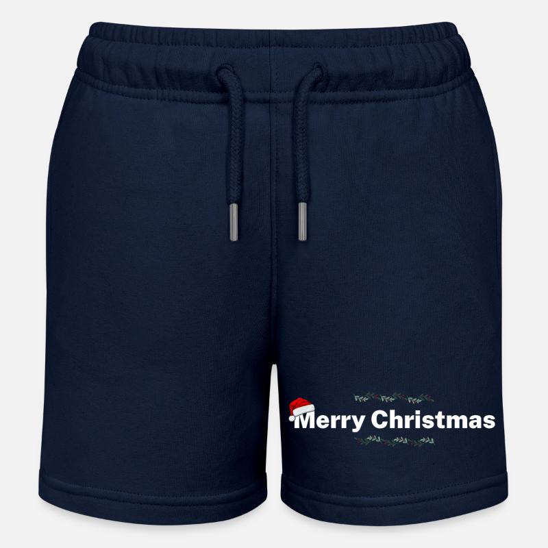 Joyeux Noël – Design festif - Short de jogging enfant bio Stanley/Stella - bleu marine