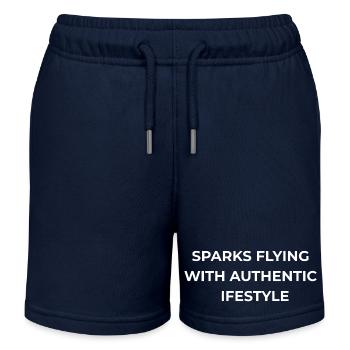 Mode de vie authentique des vergers - Short de jogging enfant bio Stanley/Stella - bleu marine - Devant