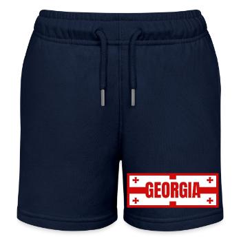 Conception du drapeau géorgien - Short de jogging enfant bio Stanley/Stella - bleu marine - Devant