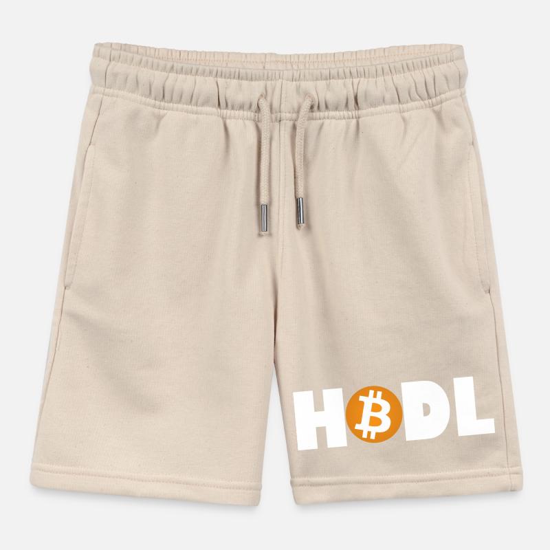 Bitcoin HODL Mode: Enabled Kids Organic Sweat Shorts by Stanley/Stella