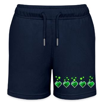 Coeur poison vert rétro jeuvidéo pixel - Short de jogging enfant bio Stanley/Stella - bleu marine - Devant
