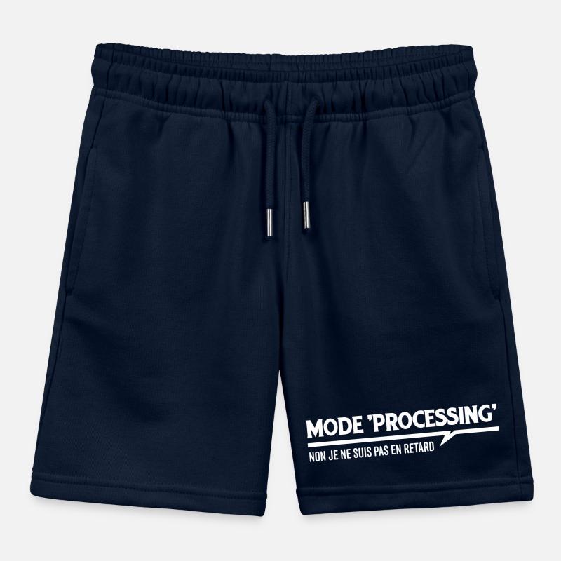 MODE PROCESSING je ne suis pas en retard Short de jogging enfant bio Stanley/Stella