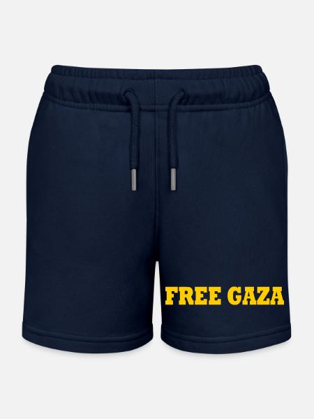 Free palestine - Short de jogging enfant bio Stanley/Stella - bleu marine