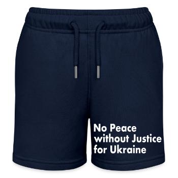 No peace without justice for ukraine - Kids Organic Sweat Shorts by Stanley/Stella - navy - Front