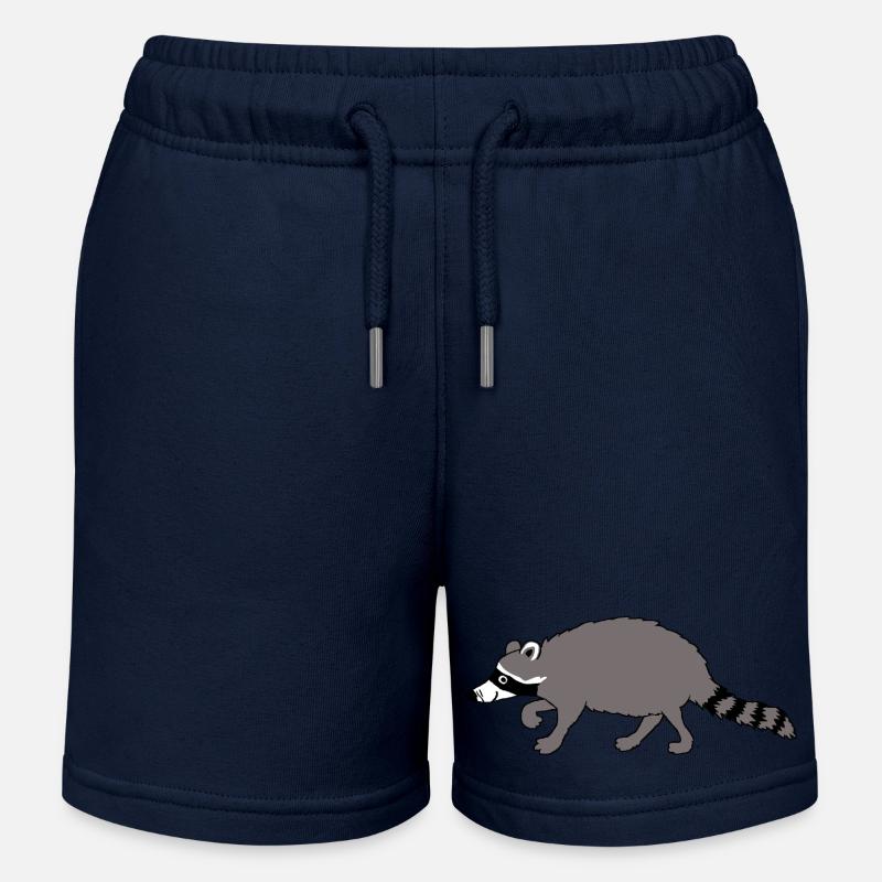 Raton laveur - Short de jogging enfant bio Stanley/Stella - bleu marine
