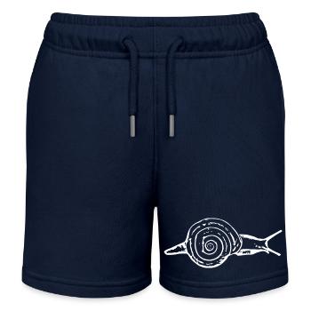 Escargot, escargot de vigne blanc - Short de jogging enfant bio Stanley/Stella - bleu marine - Devant
