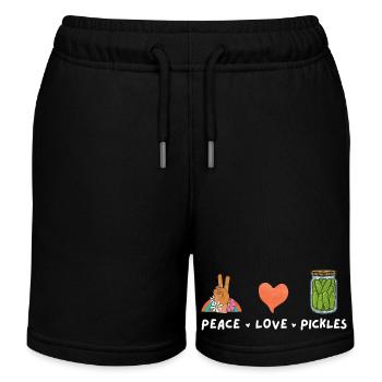 Frieden Liebe Und Gurken Liebhaber Essen Vintage - Kinder Organic Joggingshorts Mini Bolter von Stanley/Stella - Navy - Vorne