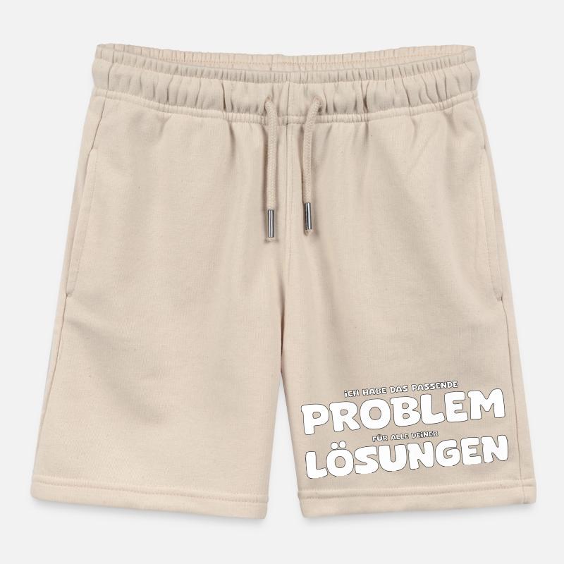 Funny Problem and Solution Saying Kids Organic Sweat Shorts by Stanley/Stella