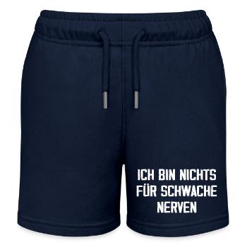 Proverbes audacieux : je ne suis pas pour les âmes sensibles - Short de jogging enfant bio Stanley/Stella - bleu marine - Devant