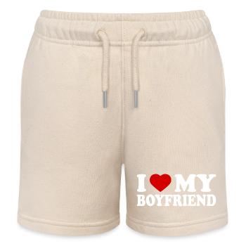 I love my boyfriend - Kids Organic Sweat Shorts by Stanley/Stella - soft Ecru - Front