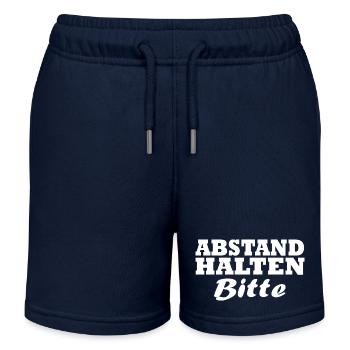 Abstand Halten - Kinder Organic Joggingshorts Mini Bolter von Stanley/Stella - Navy - Vorne