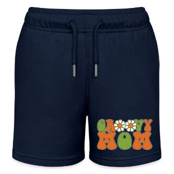 Retro Groovy Mom Passende Familien-Babyparty - Kinder Organic Joggingshorts Mini Bolter von Stanley/Stella - Navy - Vorne