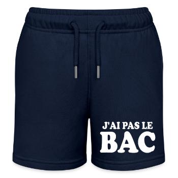 j'ai pas le bac - Short de jogging enfant bio Stanley/Stella - bleu marine - Devant