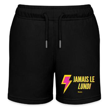 Jamais le lundi - Short de jogging enfant bio Stanley/Stella - bleu marine - Devant