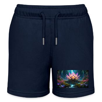 Lotus Blüte - Kinder Organic Joggingshorts Mini Bolter von Stanley/Stella - Navy - Vorne