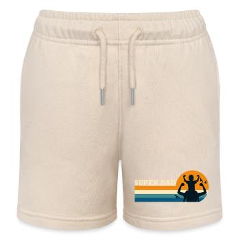Super Papa Superpapa - Kinder Organic Joggingshorts Mini Bolter von Stanley/Stella - Natur - Vorne