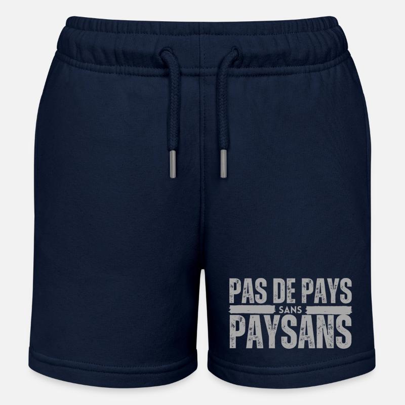 Pas de pays sans paysans - Short de jogging enfant bio Stanley/Stella - bleu marine