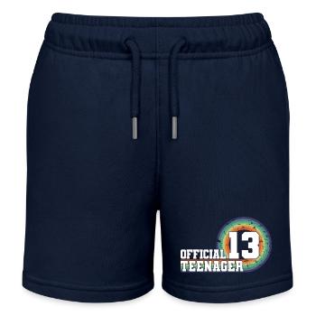 Adolescent officiel 13, cadeau cool 13e anniversaire - Short de jogging enfant bio Stanley/Stella - bleu marine - Devant