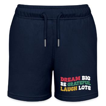 Positive Thinking Inspirational Motivational - Kids Organic Sweat Shorts by Stanley/Stella - navy - Front
