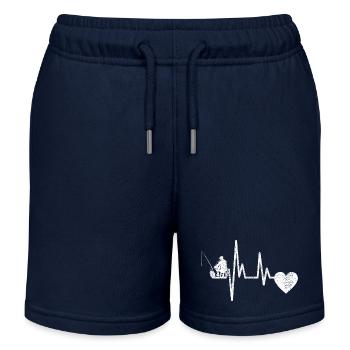 Fishing Fishing Angler Fishing Hook - Kids Organic Sweat Shorts by Stanley/Stella - navy - Front