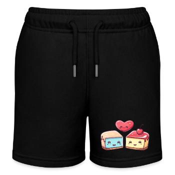 Gâteau Couple Gâteau Amour Coeur Saint Valentin - Short de jogging enfant bio Stanley/Stella - bleu marine - Devant
