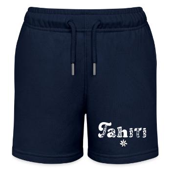 Tahiti (white) - Kids Organic Sweat Shorts by Stanley/Stella - navy - Front