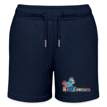 HUHNiversum - Hühner Fans -  Hahn - Gockel - Bio - Kinder Organic Joggingshorts Mini Bolter von Stanley/Stella - Navy - Vorne