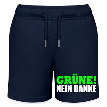 Grüne Nein Danke - Kinder Organic Joggingshorts Mini Bolter von Stanley/Stella - Navy - Vorne