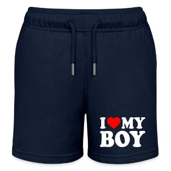 I love my boy - Kinder Organic Joggingshorts Mini Bolter von Stanley/Stella - Navy - Vorne