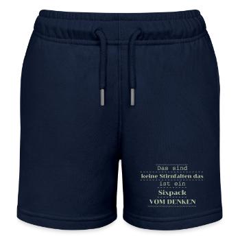 lustige sprüche sixpack vs. falten - Kinder Organic Joggingshorts Mini Bolter von Stanley/Stella - Navy - Vorne