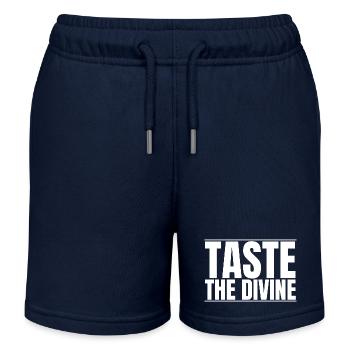 blissful eating delicious flavors - Kids Organic Sweat Shorts by Stanley/Stella - navy - Front