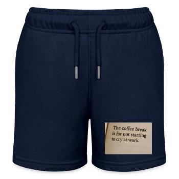 Kaffeepause bedeutet, bei der Arbeit nicht anzufangen zu weinen - Kinder Organic Joggingshorts Mini Bolter von Stanley/Stella - Navy - Vorne