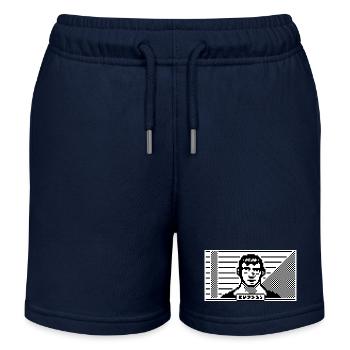 Portrait 8 bits - Short de jogging enfant bio Stanley/Stella - bleu marine - Devant