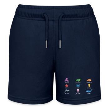 Unterwasser Tierwelt Design - Kinder Organic Joggingshorts Mini Bolter von Stanley/Stella - Navy - Vorne